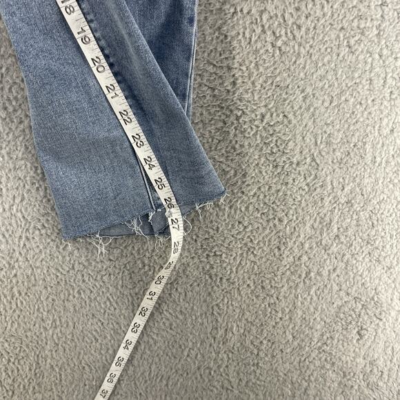 Hudson Womens Jeans Flap Pocket Button Sz 16 x 27 Straight Leg Icy Blue Mid Rise - Picture 9 of 15